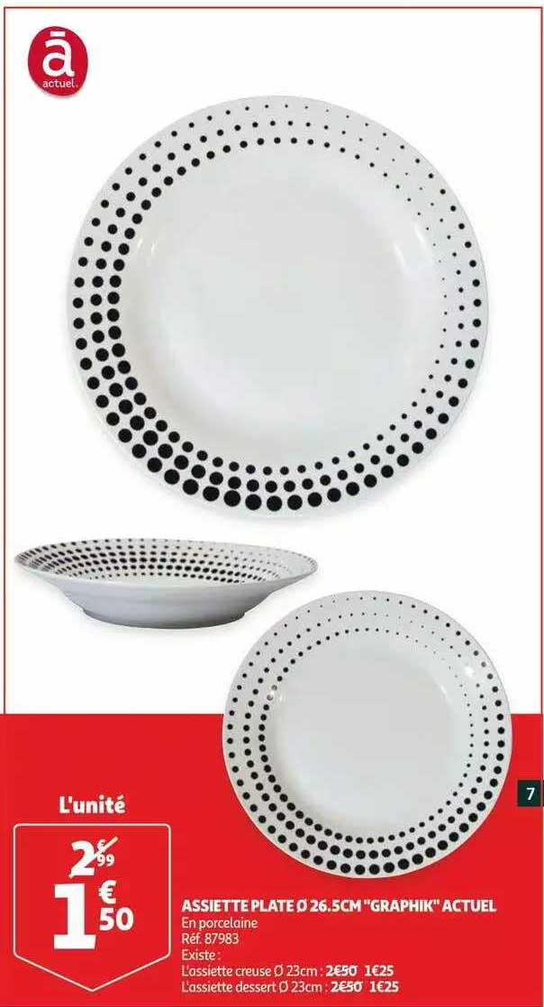 assiette plate ø 26.5 cm "graphik" actuel