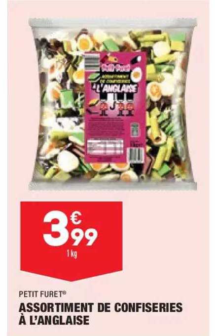 assortiment de confiseries d'anglaise petit furet