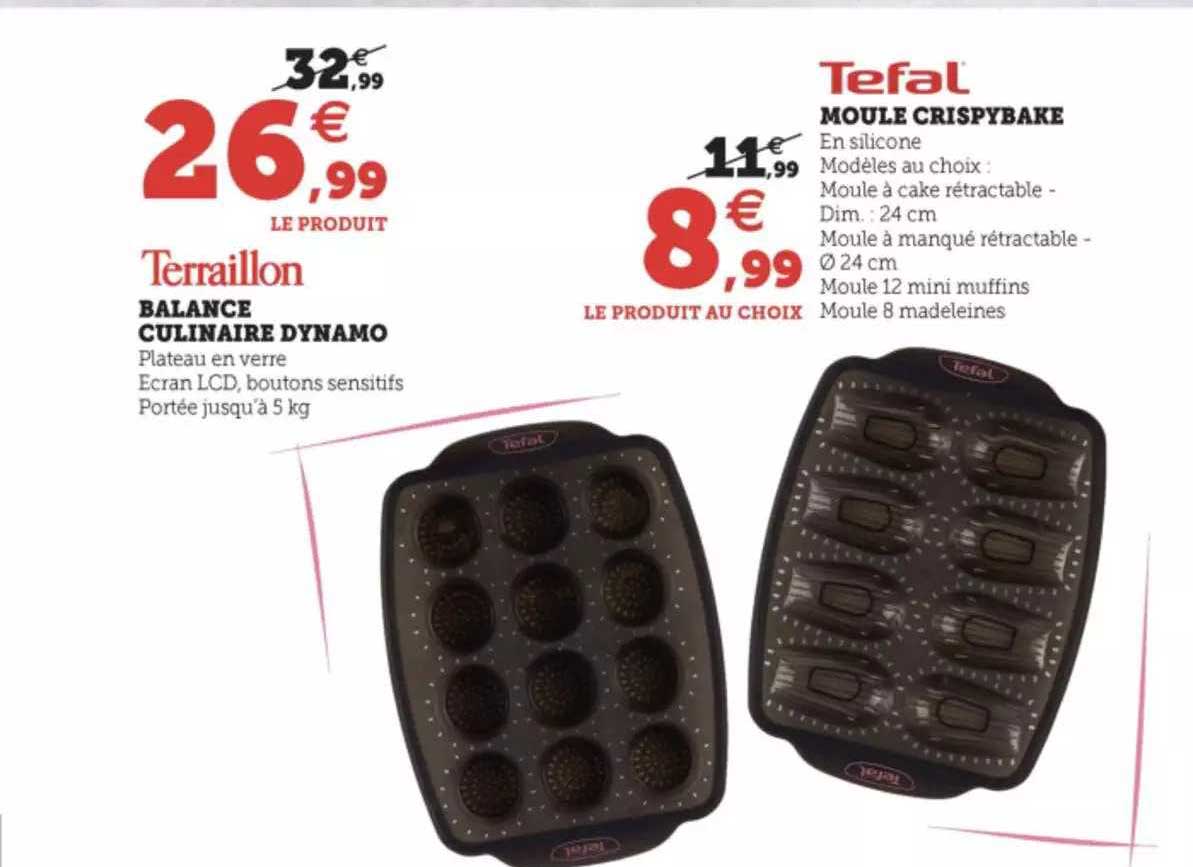 balance culinaire dynamo terraillon, moule crispybake tefal