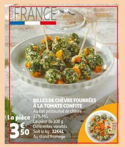 billes de chèvre fourrées à la tomate confite