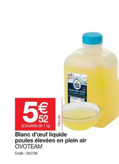 blanc d'œuf liquide poules élevées en plein air ovoteam