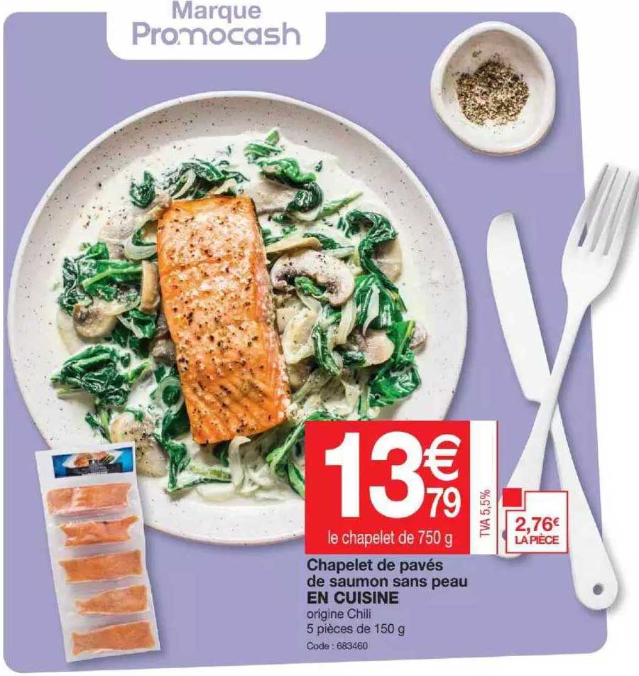 Chapelet De Pavés De Saumon Sans Peau En Cuisine