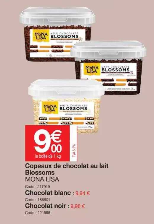 copeaux de chocolat au lait blossoms mona lisa
