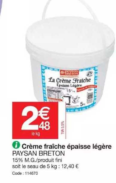 crème fraîche épaisse légère paysan breton
