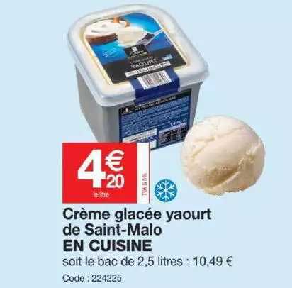 crème glacée yaourt de saint-malo en cuisine