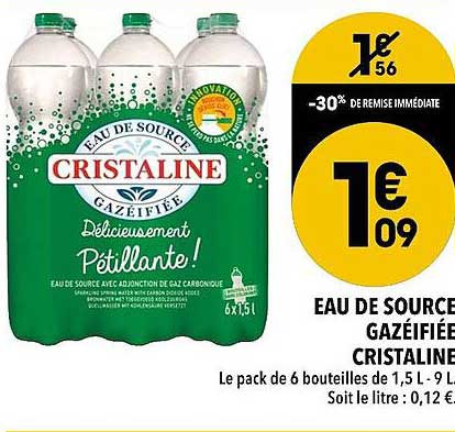 eau de source gazéifiée cristaline