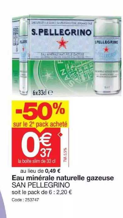 eau minérale naturelle gazeuse san pellegrino