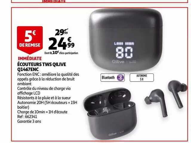 écouteurs tws qilive
