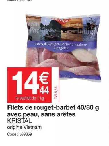 Filets De Rouget-barbet 40-80 G Avec Peau, Sans Arêtes Kristal