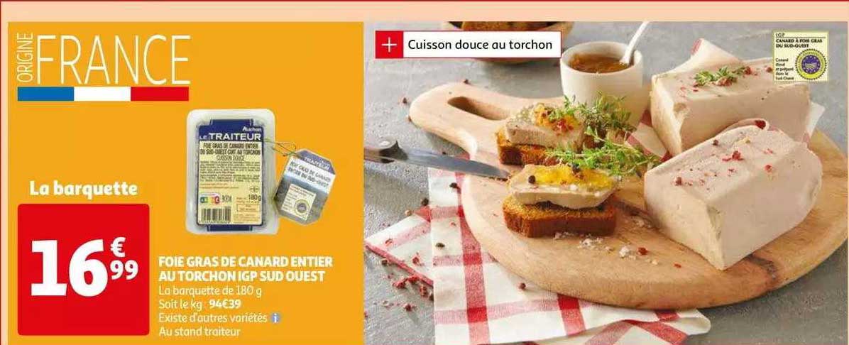 foie gras de canard entier au torchon igp sud ouest