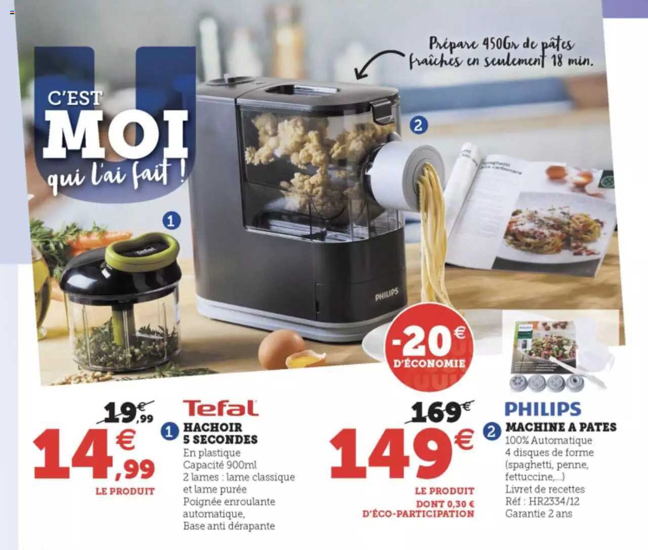 hachoir 5 secondes tefal, machine à pâtes philips