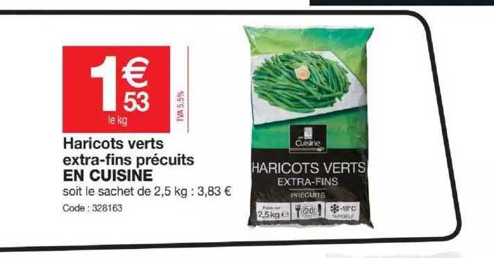 haricots verts extra-fins précuits en cuisine