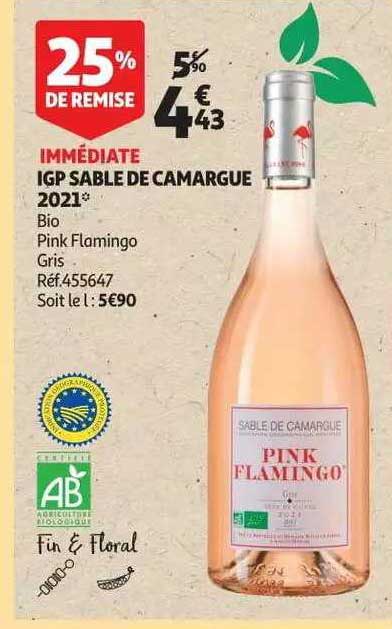 igp sable de camargue 2021 bio pink flamingo gris