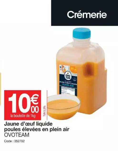 jaune d'œuf liquide poules élevées en plein air ovoteam