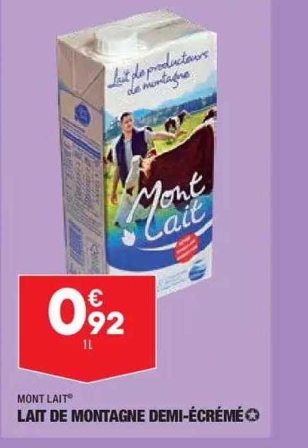 lait de montagne demi-écrémé mont lait