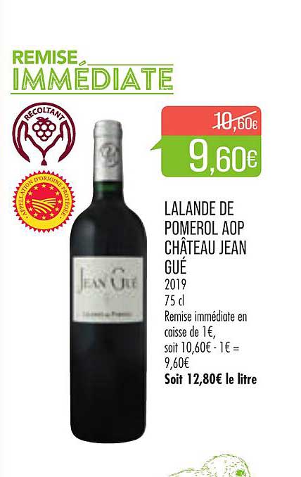 lalande de pomerol aop château jean gué 2019