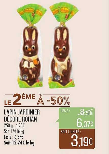lapin jardinier décoré rohan