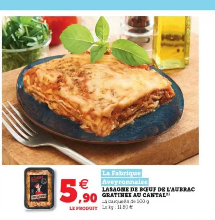 lasagne de bœuf de l'aubrac gratinée au cantal la fabrique aveyronnaise