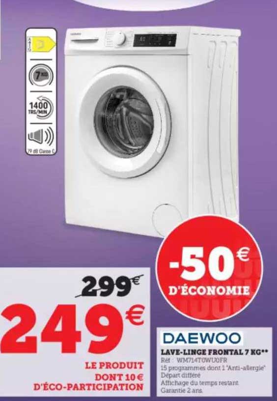 lave-linge frontal 7 kg daewoo