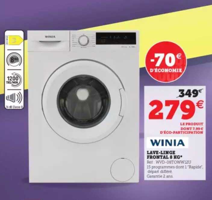 Lave-linge Frontal 8 Kg Winia
