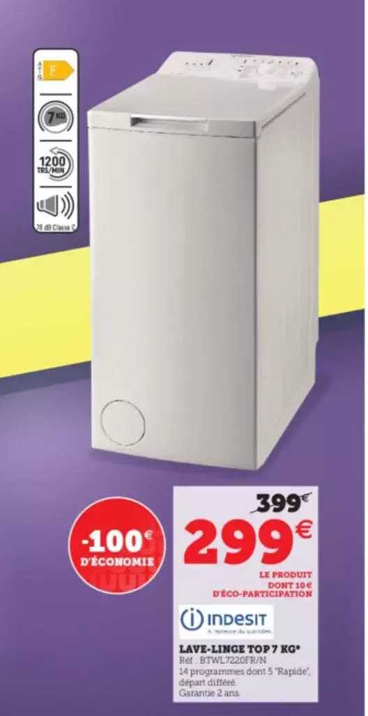 lave-linge top 7 kg indesit