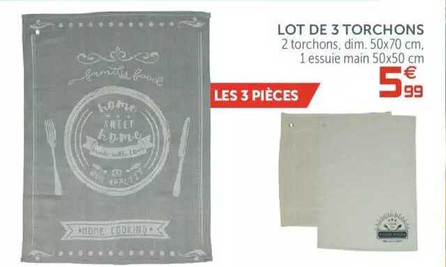 Lot De 3 Torchons