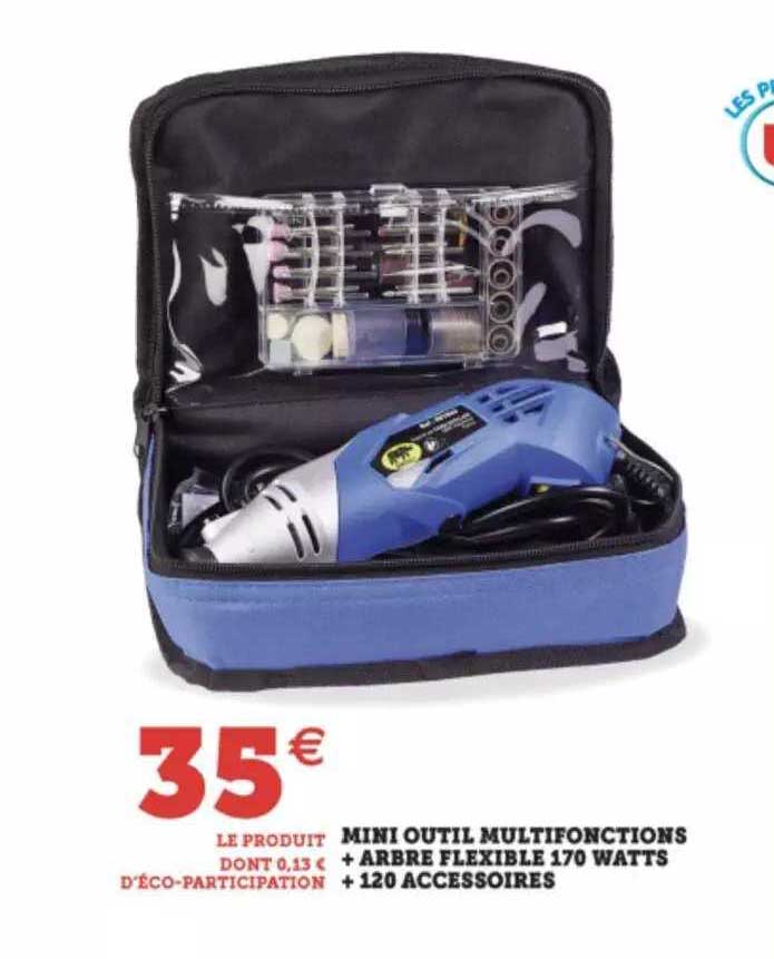 mini outil multifonctions + arbre flexible 170 watts + 120 accessoires