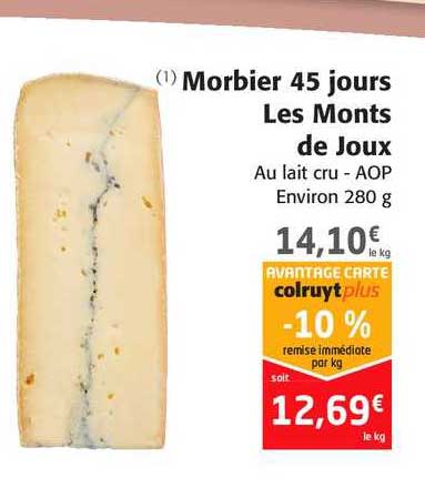 morbier 45 jours les monts de joux