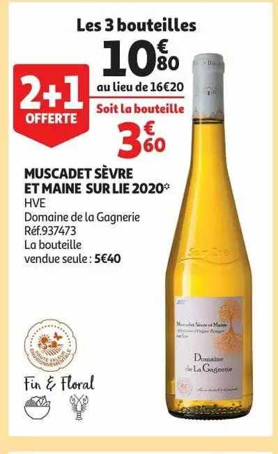 muscadet sèvre et maine sur lie 2020 hve domaine de la gagnerie
