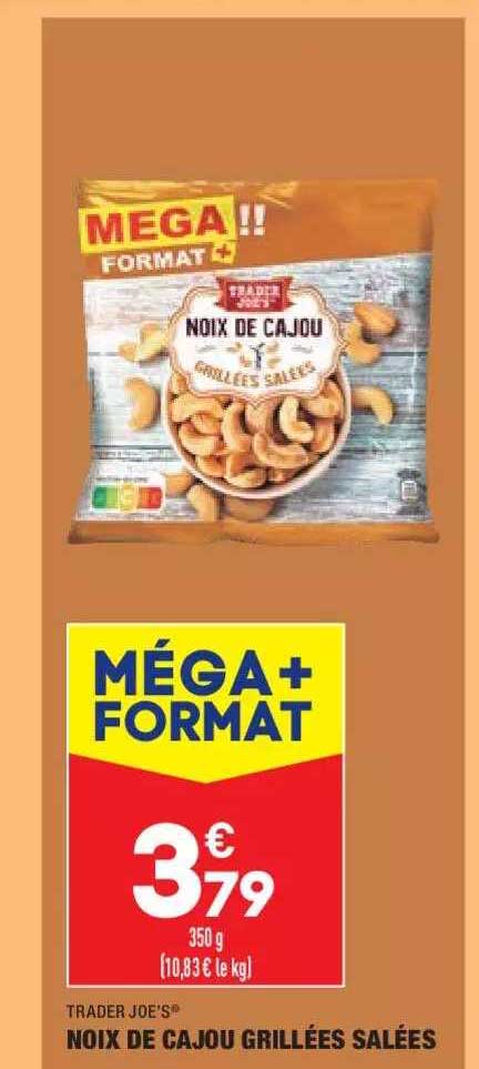 noix de cajou grillées salées trader joe's