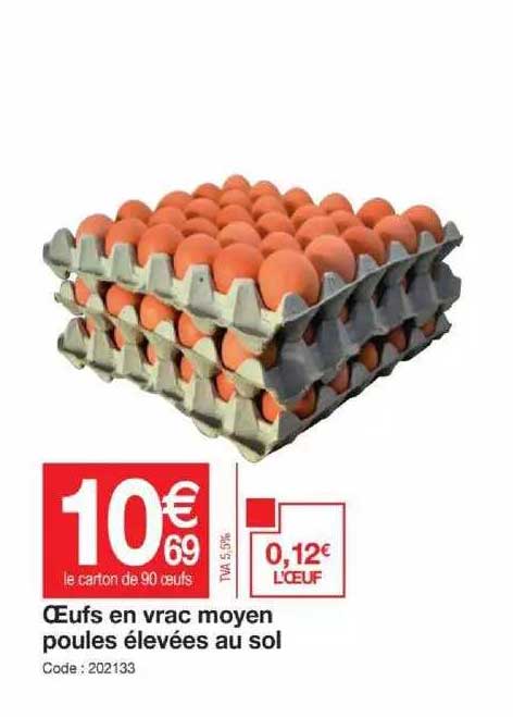 oeufs en vrac moyen poules élevées au sol