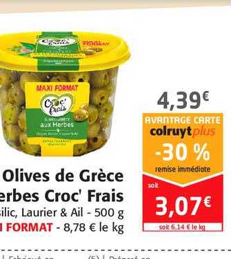 olives de grèce herbes croc' frais