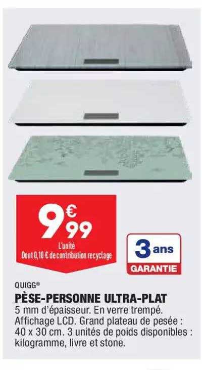 pèse-personne ultra-plat quigg