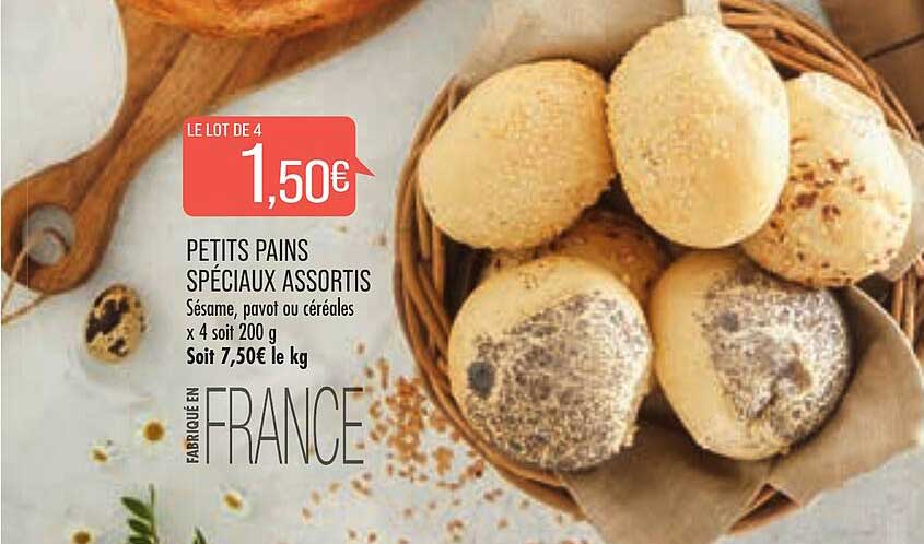petits pains spéciaux assortis