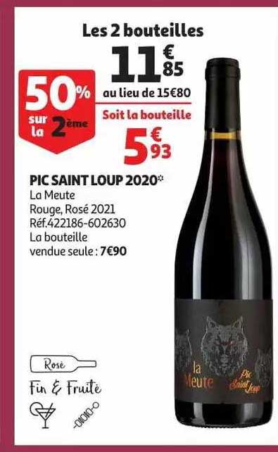 pic saint loup 2020 la meute rouge, rosé 2021
