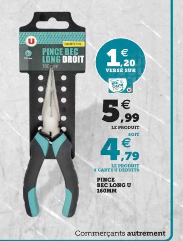 pince bec long u 160mm