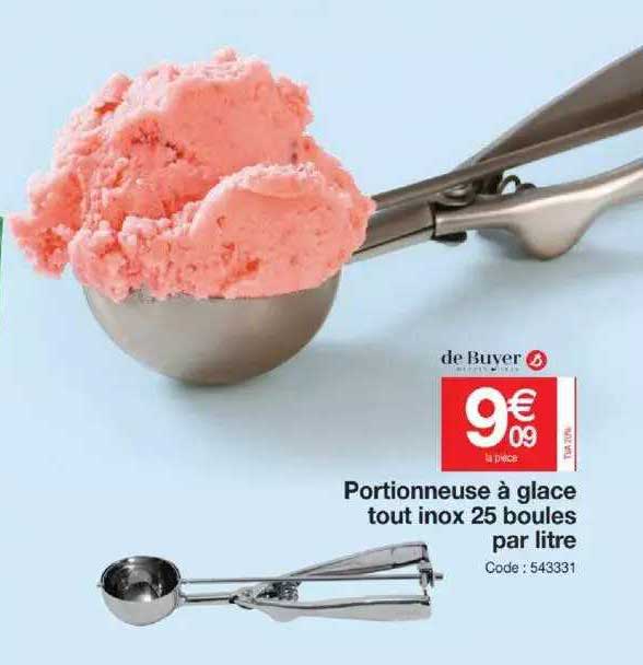 portionneuse à glace tout inox 25 boules par litre