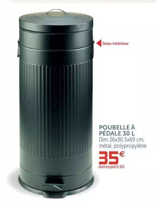 Poubelle à Pédale 30 L