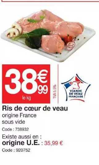 ris de cœur de veau, origine u.e.