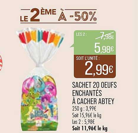 sachet 20 oeufs enchantés à cacher abtey