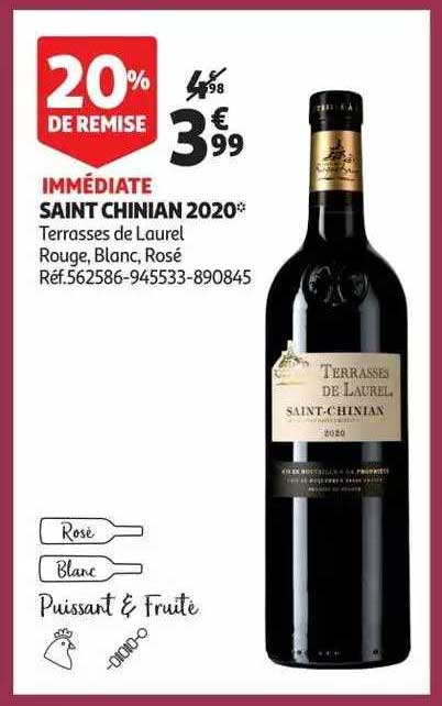 saint chinian 2020 terrasses de laurel rouge, blanc, rosé