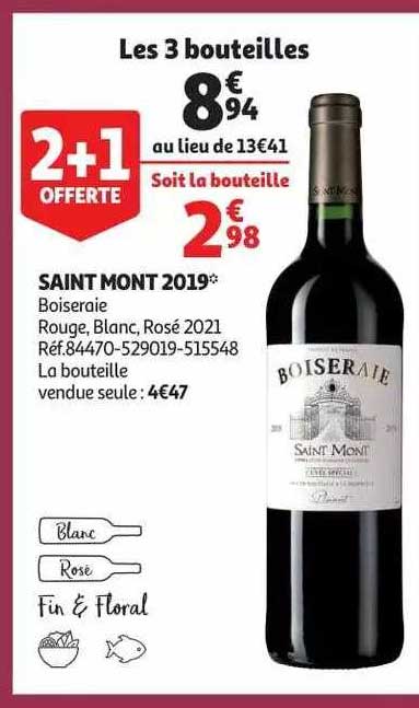 saint mont 2019 boiseraie rouge, blan, rosé 2021