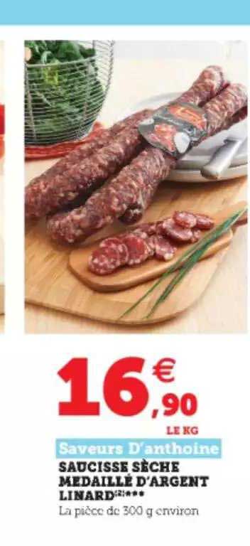 saucisse sèche médaillé d'argent linard