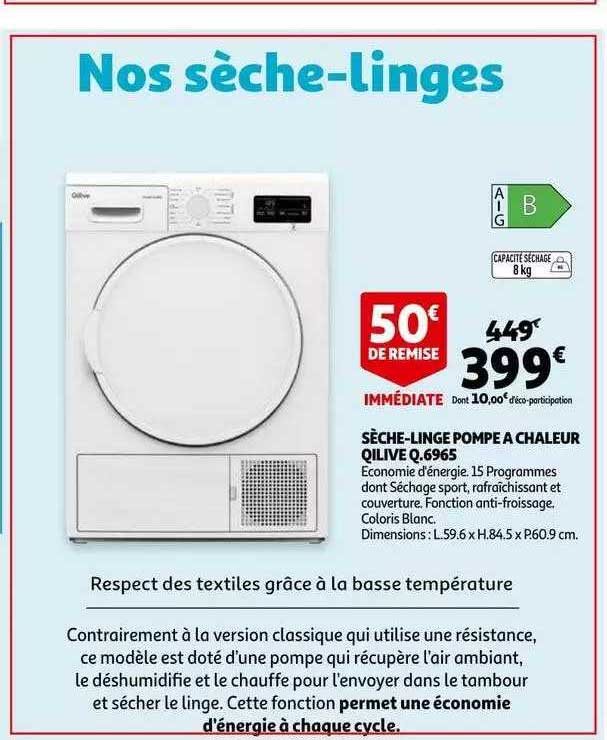 sèche-linge pompe à chaleur qilive