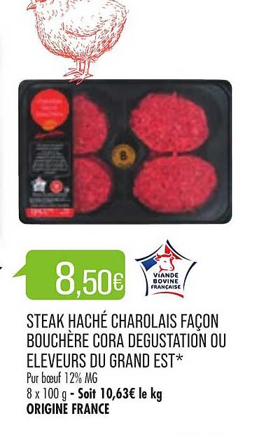 steak haché charolais façon bouchère cora dégustation ou éleveurs du grand est