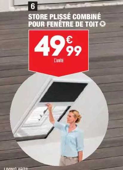 store plissé combiné pour fenêtre de toit