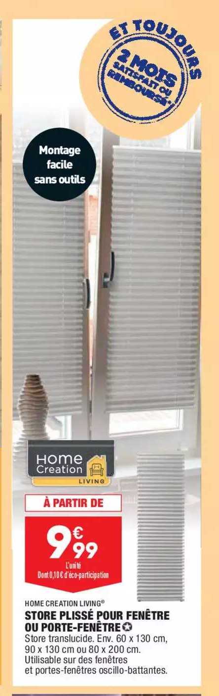 store plissé pour fenêtre ou porte-fenêtre home creation living