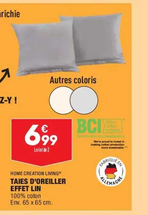 Taies D'oreiller Effet Lin