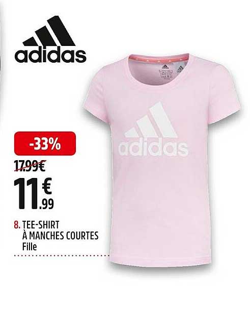 tee-shirt à manches courtes fille adidas
