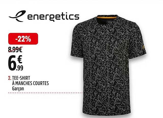 tee-shirt à manches courtes garçon energetics